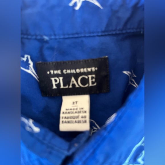 Children’s Place Boys Dino Print Short Sleeve Button Down - Picture 5 of 5